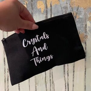 Crystals and Things handmade zipper canvas pouch